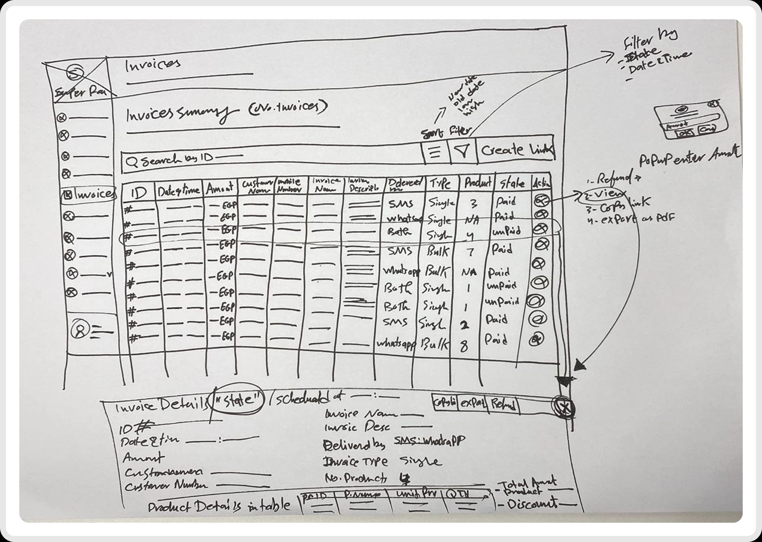 Invoices sketch